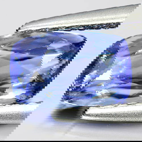 Natural Violetish Blue Tanzanite 1.00 Ct. Cushion Shape 7.2 x 4.6 Mm Gemstone from Tanzania (1 of 3)