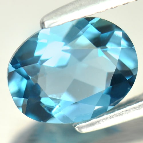 Natural London Blue Topaz 2.06 Ct. Oval Shape 9 x 7 Mm Gemstone from Brazil (1 of 3)