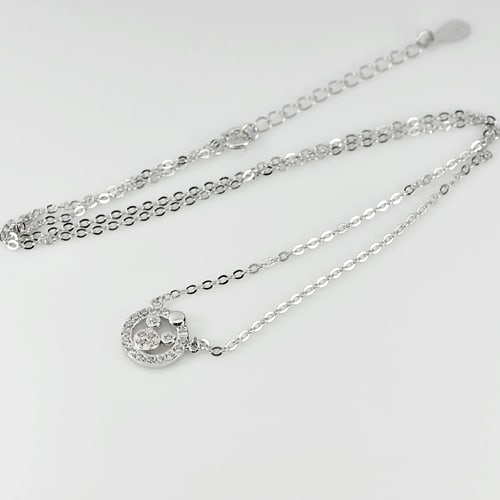 925 Sterling Silver Necklace Jewelry Length 16 Inch. White CZ 2.50 Grams: Product ID: 280540149 Product Type: 925 Sterling Silver Fine Jewelry Jewelry Weight: 2.50 Grams. Gemstones Color: Silver Metal: Solid Silver 92.5%. Gemstone Detail: About 2.50 Grams. And White CZ Roun