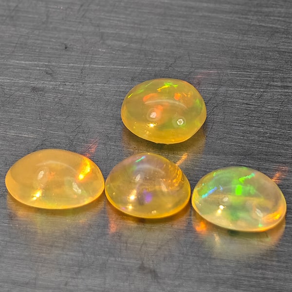 Natural Multi Color Play Of Colour Opal 1.62 Ct. 4 Pcs Oval Cabochon Shape Gemstones From Ethiopia (1 of 3)