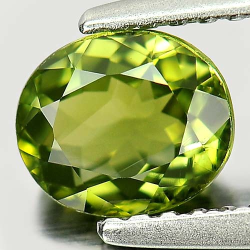 Natural Yellowish Green Tourmaline 0.84 Ct. Oval Shape 6.4 x 5.4 Mm. Gemstone From Nigeria (1 of 3)