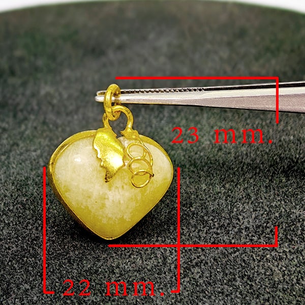 Natural Multi-Color Jade 35.31 Ct. Heart Nickel Pendant 23 x 22 Mm. Gemstone From Thailand: Product ID: 819814331 Product Name: Natural Jade Weight: 35.31 CT. Size: 23 x 22 x 12 MM. Shape: Heart Shape Color: Multi-Color Clarity:Opaque Luster: Good Gems Origin: Thailand Treatment: Unheated Cr
