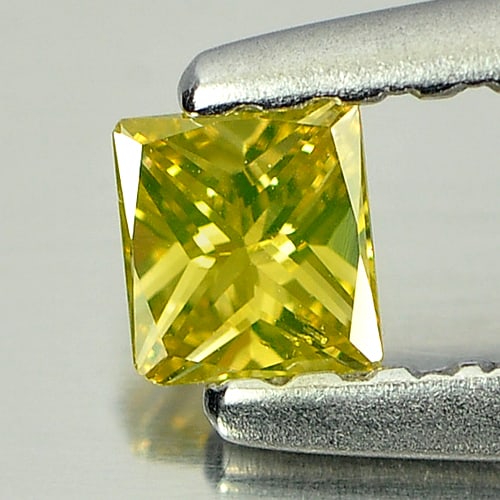 Natural Yellow Diamond 0.10 Ct. Square Princess Cut Size 3 x 2.8 Mm (1 of 3)
