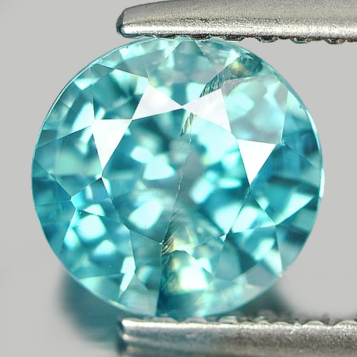 Natural Blue Zircon 2.24 Ct. Round Shape 7.4 Mm Gemstone from Cambodia (1 of 3)