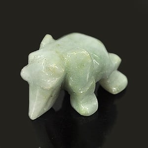 Natural Green White Jade 54.31 Ct. Elephant Carving Shape 26 x 17.8 Mm Gemstone from Thailand (1 of 3)