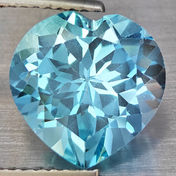 Natural Baby Blue Topaz 5.44 Ct. Heart Shape 11.2 Mm Gemstone From Brazil (1 of 3)