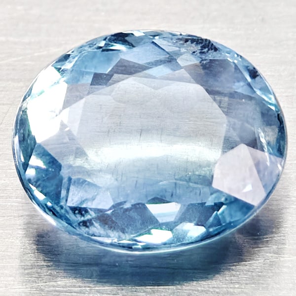 Natural Baby Blue Aquamarine 1.13 Ct. Oval Shape 7.4 x 6.3 Mm Gemstone From Brazil (1 of 3)