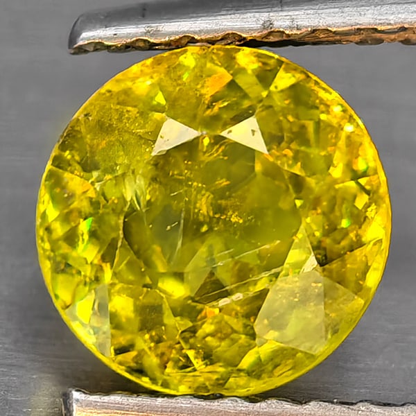 Natural Multi-Color With Rainbow Spark Sphene 1.41 Ct. Round Shape 6.8 Mm Gemstone From Madagascar (1 of 3)