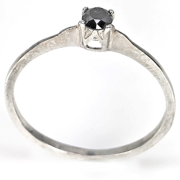 925 Sterling Silver Ring Jewelry 1.53 Grams With Natural Diamond 0.18 Ct. Size 6.5 (1 of 3)