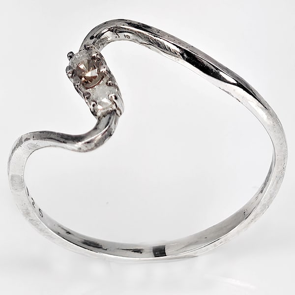 925 Sterling Silver Ring Jewelry 1.51 Grams With Natural Diamond 0.10 Ct. Size 6.5 (1 of 3)