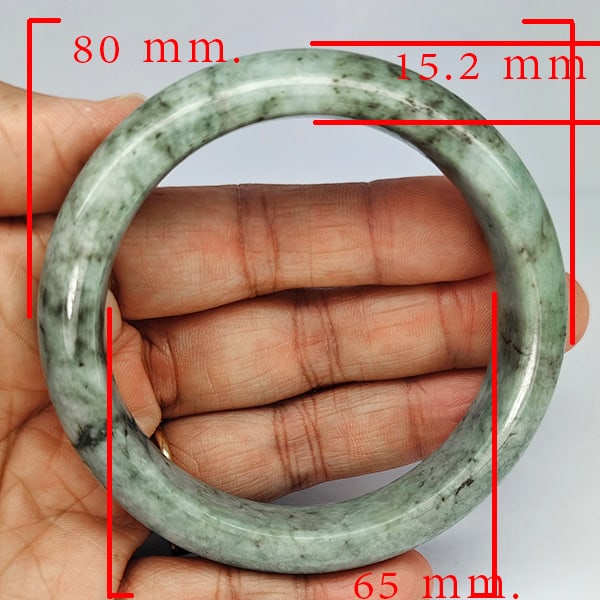 Natural Genuine Mulit Color Jade 422.76 Ct. Bangle Round Shape 80 x 65 Mm Gemstone From Thailand (1 of 3)