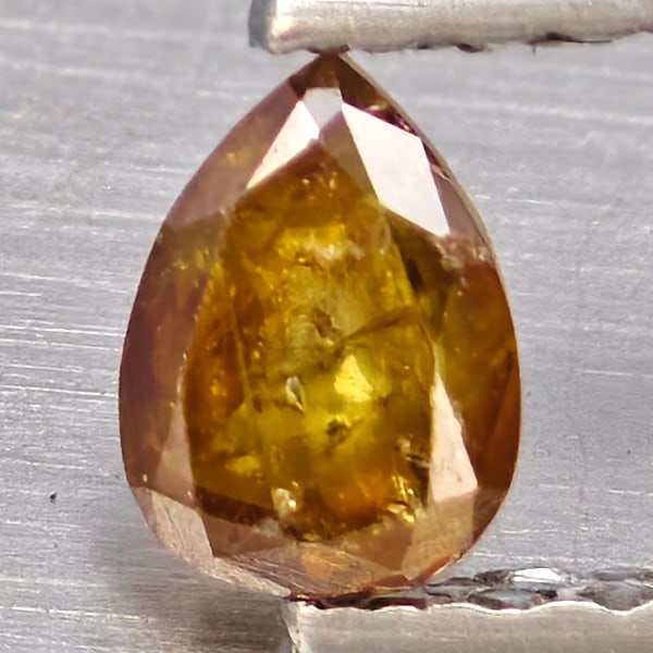 Natural Yellow Fancy Color Loose Diamond 0.21 Ct. Pear Shape 4.3 x 3.1 Mm From Belgium (1 of 3)