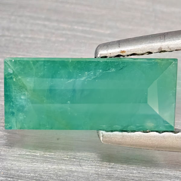 Natural Green Blueish Grandidierite 1.26 Ct. Baguette Shape 10 x 4.4 Mm Gemstone from Madagascar (1 of 3)
