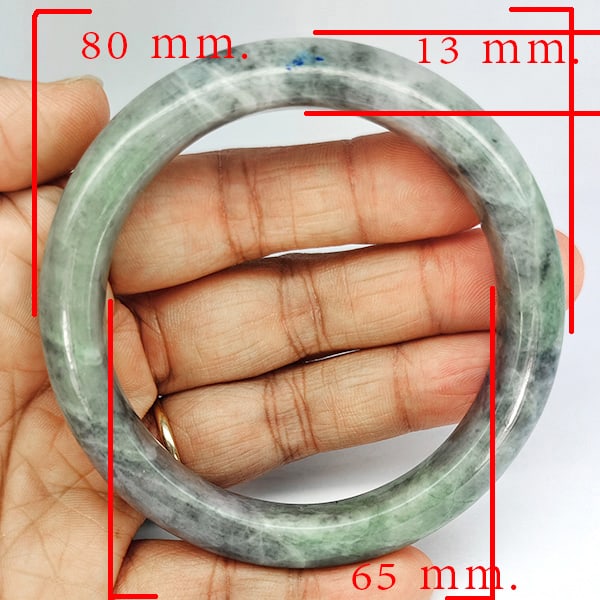 Natural Genuine Mulit Color Jade 377.46 Ct. Bangle Round Shape 80 x 65 Mm Gemstone from Thailand (1 of 3)