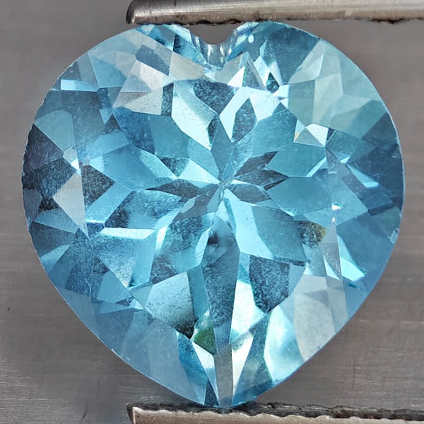 Natural Baby Blue Topaz 5.94 Ct. Heart Shape 11.2 Mm Gemstone From Brazil (1 of 3)
