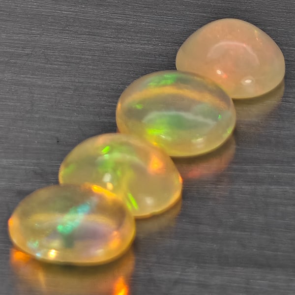 Natural Multi Color Play Of Colour Opal 1.81 Ct. 4 Pcs Oval Cabochon Shape Gemstones From Ethiopia (1 of 3)