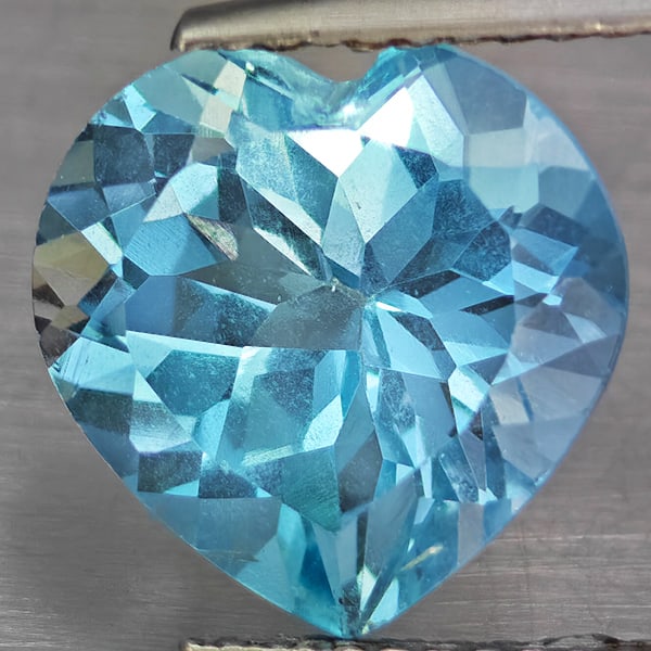 Natural Baby Blue Topaz 5.24 Ct. Heart Shape 9.8 Mm Gemstone From Brazil (1 of 3)