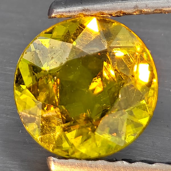 Natural Multi-Color With Rainbow Spark Sphene 0.97 Ct. Round Shape 6.4 Mm Gemstone From Madagascar (1 of 3)