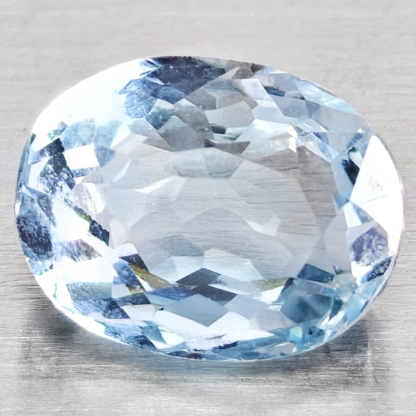 Natural Baby Blue Aquamarine 1.04 Ct. Oval Shape 7.2 x 5.6 Mm Gemstone From Brazil (1 of 3)