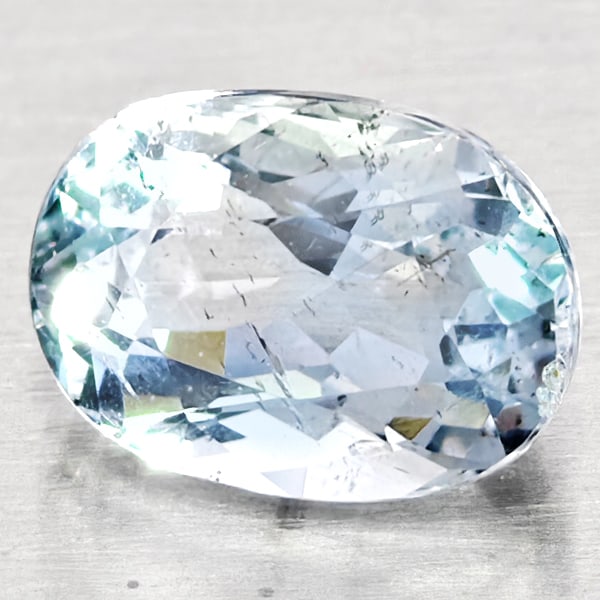Natural Baby Blue Aquamarine 1.14 Ct. Oval Shape 7.6 x 5.7 Mm Gemstone From Brazil (1 of 3)
