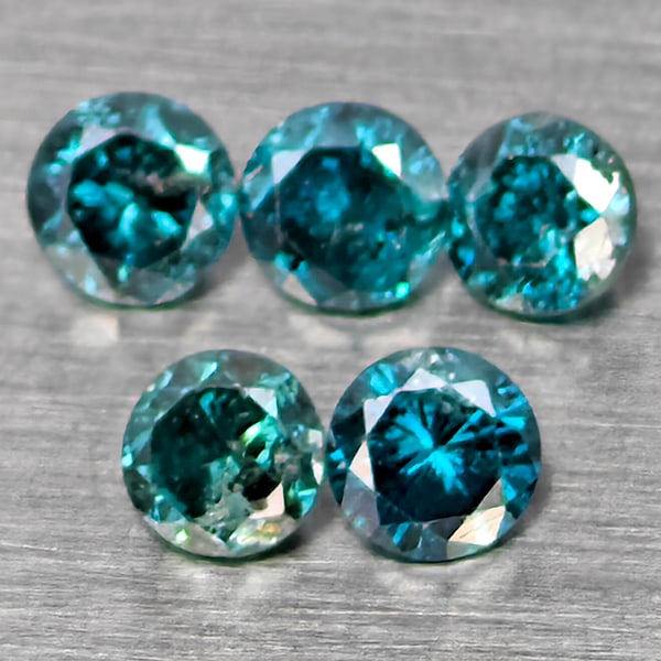 Natural Blue Loose Diamond 0.45 Ct. 5 Pcs Round Diamond Cut 2.8 Mm: Product ID: 502100561 Product Name: Natural Natural Diamond Weight: 0.45 CT. Size: 2.8 x 2.8 x 1.8 MM. Shape: Round Diamond Cut Color: Blue Clarity:SI1 Luster: Good Gems Origin: Belgium Treatment: Tre