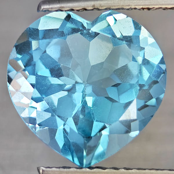 Natural Baby Blue Topaz 5.92 Ct. Heart Shape 11.2 Mm Gemstone From Brazil (1 of 3)
