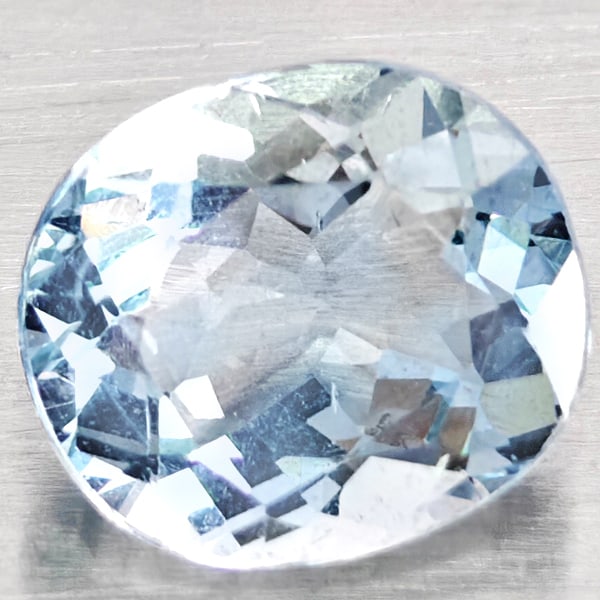 Natural Baby Blue Aquamarine 1.11 Ct. Oval Shape 7.4 x 6.4 Mm Gemstone from Brazil (1 of 3)