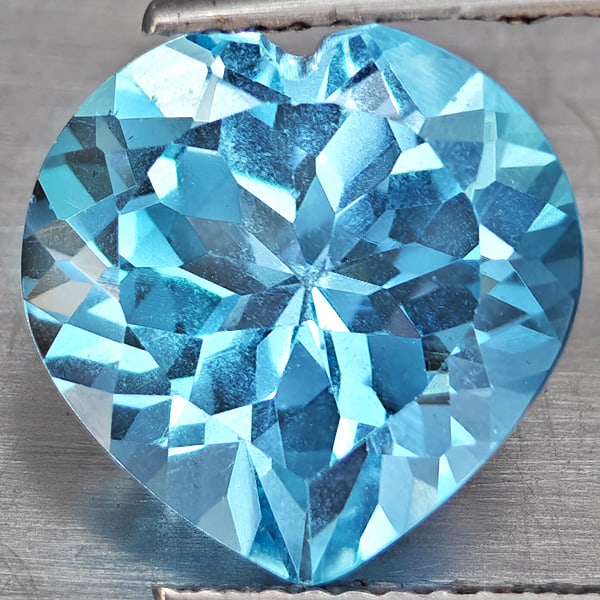 Natural Baby Blue Topaz 5.41 Ct. Heart Shape 11 Mm Gemstone From Brazil (1 of 3)