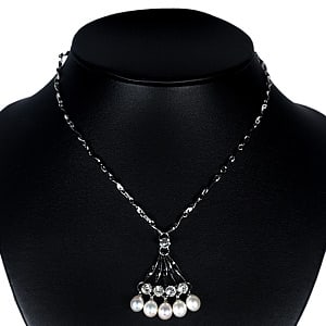 9.31 G. Natural White Pearl Nickel Necklace Unheated (1 of 3)