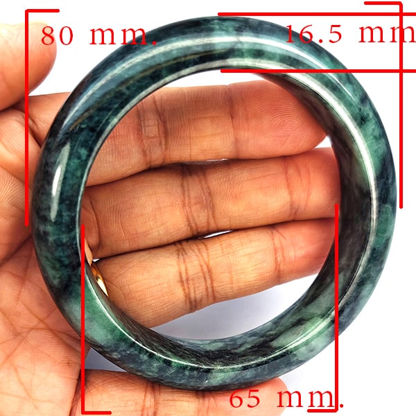 Natural Genuine Mulit Color Jade 492.42 Ct. Bangle Round Shape 80 x 65 Mm Gemstone From Thailand (1 of 3)