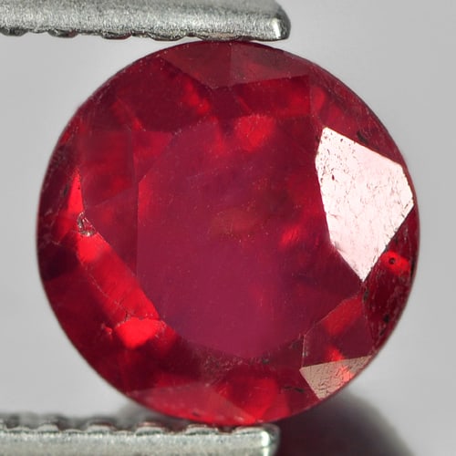 Natural Pinkish Red Ruby 1.33 Ct. Round Shape 6.4 Mm Gemstone From Madagascar (1 of 3)