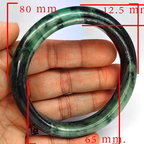 Natural Genuine Mulit Color Jade 332.77 Ct. Bangle Round Shape 80 x 65 Mm Gemstone From Thailand (1 of 3)