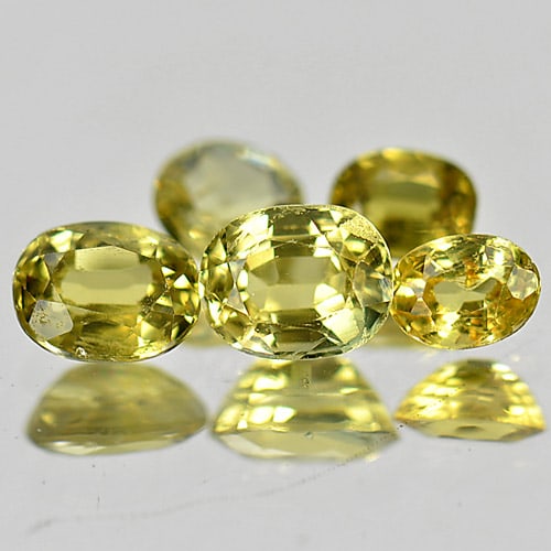 Natural Yellow Sapphire 1.70 Ct. 5 Pcs. Mix Shape Gemstones From Thailand (1 of 3)