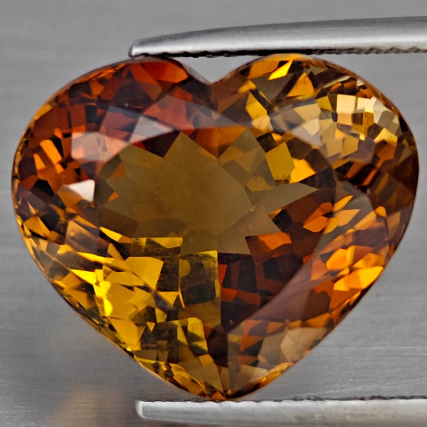 Natural Imperial Topaz 19.85 Ct. Heart Shape 17.5 x 15 Mm Gemstone From Brazil (1 of 3)