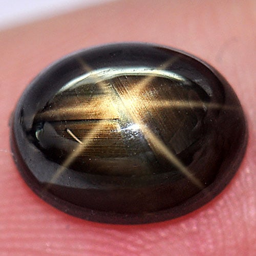 Natural Golden Star Sapphire 6 Rays 3.38 Ct. Oval Cabochon Shape 9.2 x 7 Mm. Unheated Gemstone From (1 of 3)