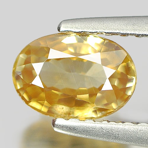 Natural Yellow Zircon 1.04 Ct. Oval Shape 7 x 5 Mm Gemstone From Cambodia (1 of 3)