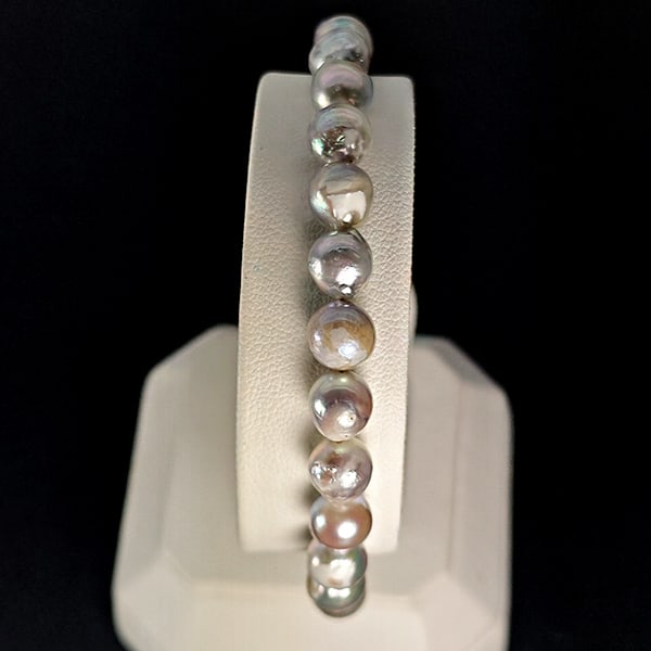 Natural Akoya Multi Color Pearl 12.09 G. Bracelet Jewelry Magnetic Clasp Length 6.5 Inch. (1 of 3)