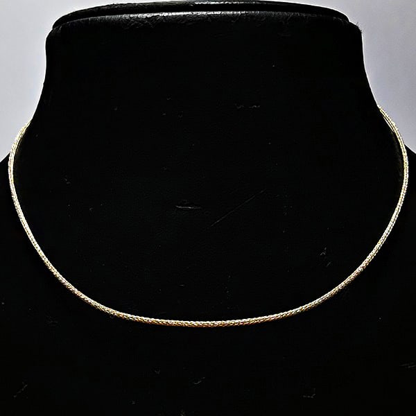 952 Sterling Silver Necklace Jewelry Yellow Gold Plated Length 15 Inch. (1 of 3)