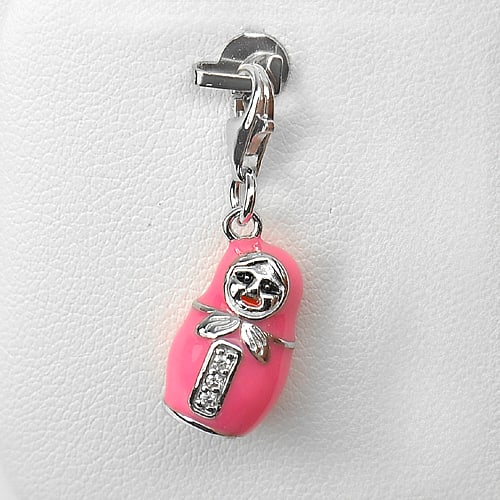 925 Sterling Silver Pendant Jewelry 25 x 9 Mm. 3.30 Grams Rocking Doll Pink Enamel: Product ID: 281330134 Product Type: 925 Sterling Silver Fine Jewelry Jewelry Weight: 3.30 Grams. Gemstones Color: Pink Metal: Solid Silver 92.5%. Gemstone Detail: Doll Pink Enamel. And Round White CZ