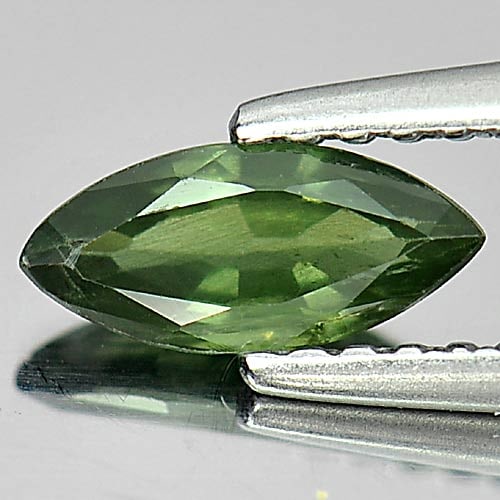 Natural Green Sapphire 0.59 Ct. Marquise Shape 7.9 x 3.6 Mm Gemstone from Thailand (1 of 3)