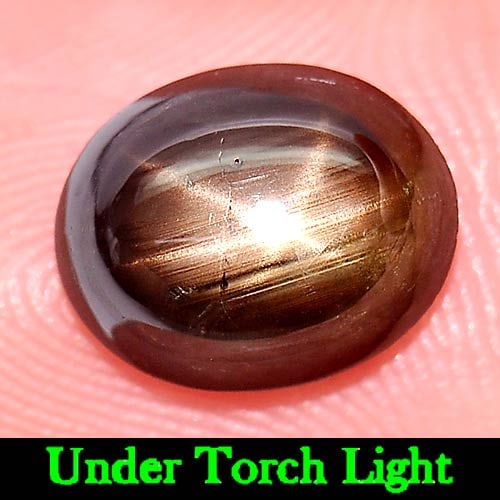 Natural Black Star 6 Rays Sapphire 3.30 Ct. Oval Cabochon Shape 9.7 x 4.5 Mm Gemstone from Thailand: Product ID: 806157749 Product Name: Natural Star Sapphire Weight: 3.30 CT. Size: 9.7 x 4.5 x 4.4 MM. Shape: Oval Cabochon Color: Black Clarity:Opaque Luster: Good 6 Rays Star Gems Origin: Thailand Tre