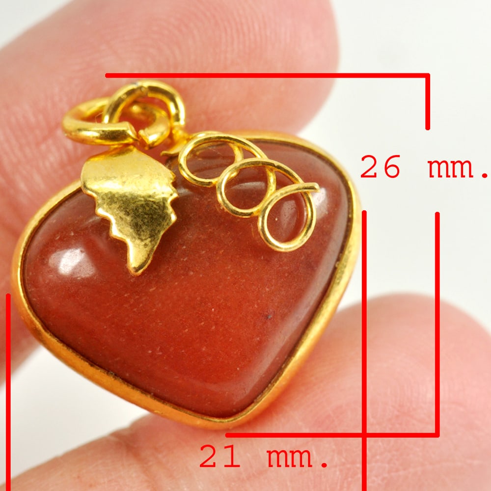 Natural Honey Jade 30.68 Ct. Heart Shape Pendant 26 x 21 Mm. Gemstone (1 of 3)