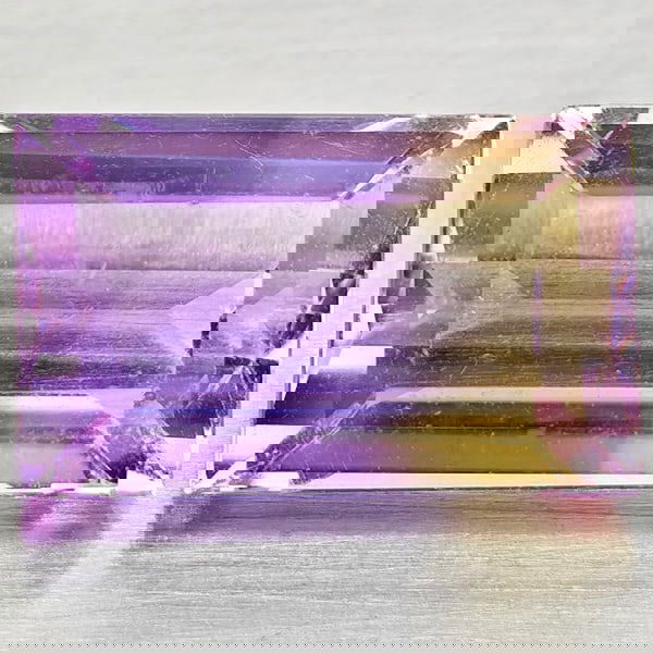 Natural Bi Color Ametrine 2.35 Ct. Baguette Shape 9.9 x 6.1 Mm Gemstone From Bolivia (1 of 3)