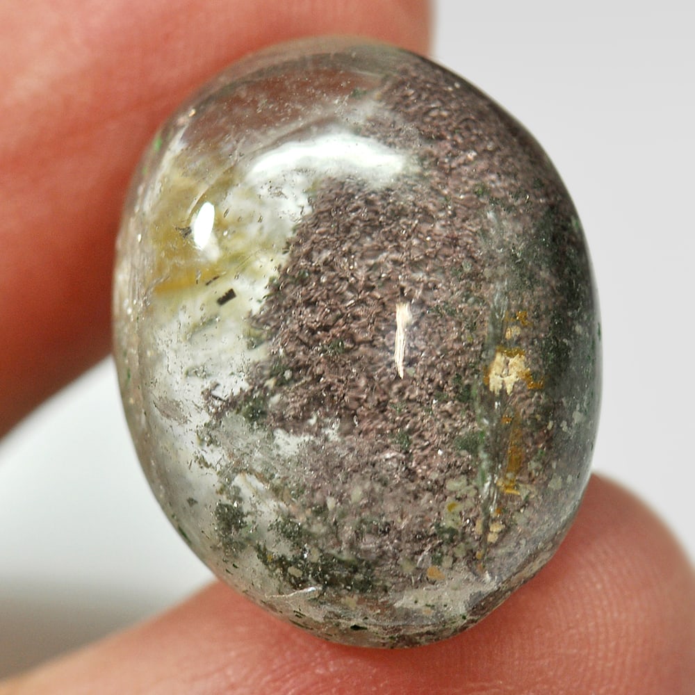 Natural Moss Quartz 30.33 Ct. Oval Cabochon Shape 23 x 18 Mm. Gemstone Unheated (1 of 3)