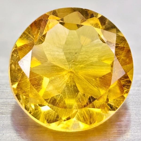 Natural Yellow Citrine 1.13 Ct. Round Shape 7 Mm. Unheated Gemstone From Brazil (1 of 3)