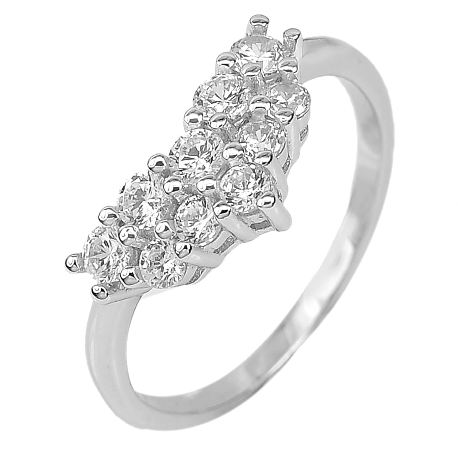 Wonderful 2.50 G. Real 925 Sterling Silver Jewelry Ring Size 8 Round White CZ (1 of 3)