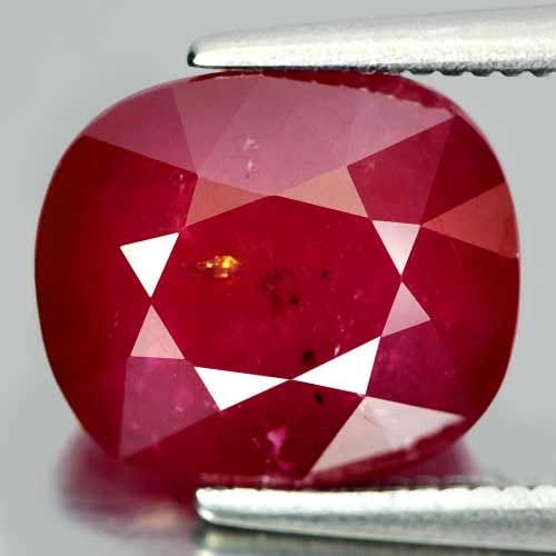 Natural Pinkish Red Ruby 5.07 Ct. Cushion Shape 9.8 x 8.6 Mm. Gemstone From Madagascar (1 of 3)