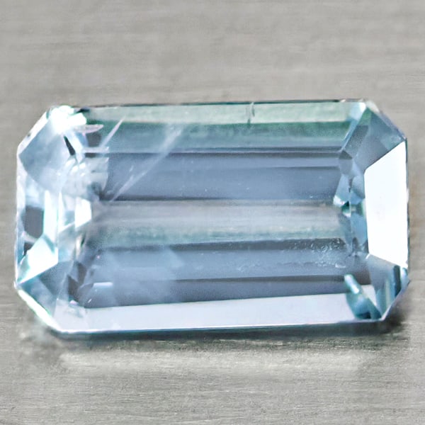 Natural Light Blue Aquamarine 1.22 Ct. Octagon Shape 9.1 x 5.2 Mm Gemstone From Brazil (1 of 3)