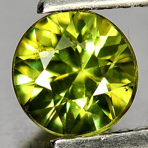 Natural Yellowish Green Demantoid Garnet 1.19 Ct. VS Round Diamond Cut 6.2 Mm. Gemstone Unheated (1 of 3)