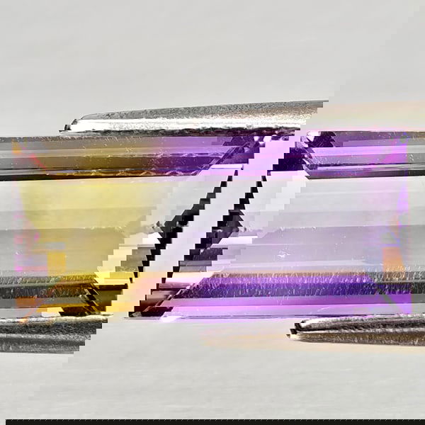 Natural Bi Color Ametrine 3.20 Ct. Baguette Shape 13.2 x 6.3 Mm Gemstone From Bolivia (1 of 3)